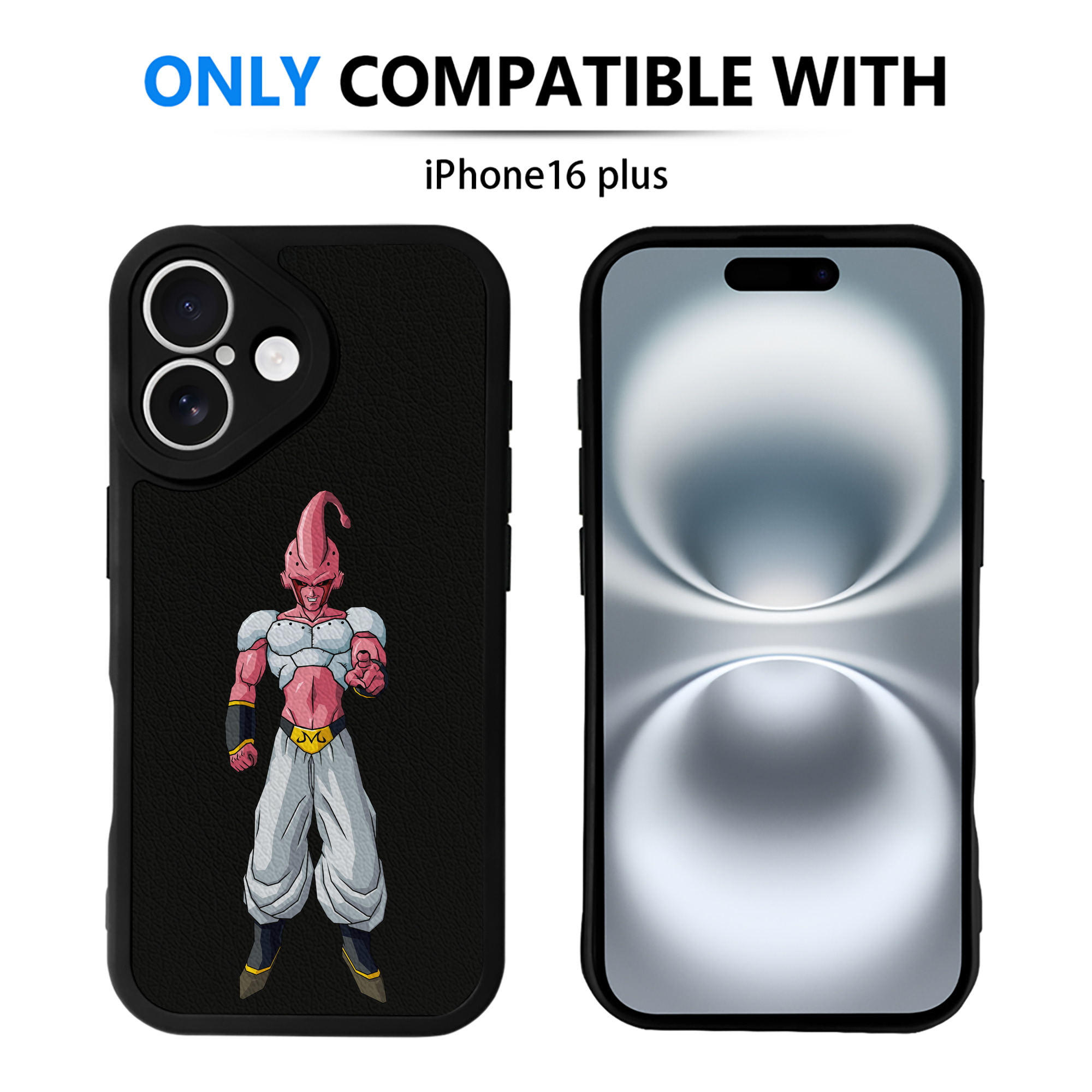 （画像用） ドラゴンボール 魔人ブウ DRAGON BALL Majin Buu 【iPhone 16シリーズ対応】シリコンスマホケース（レザー調） 材質：シリコン
